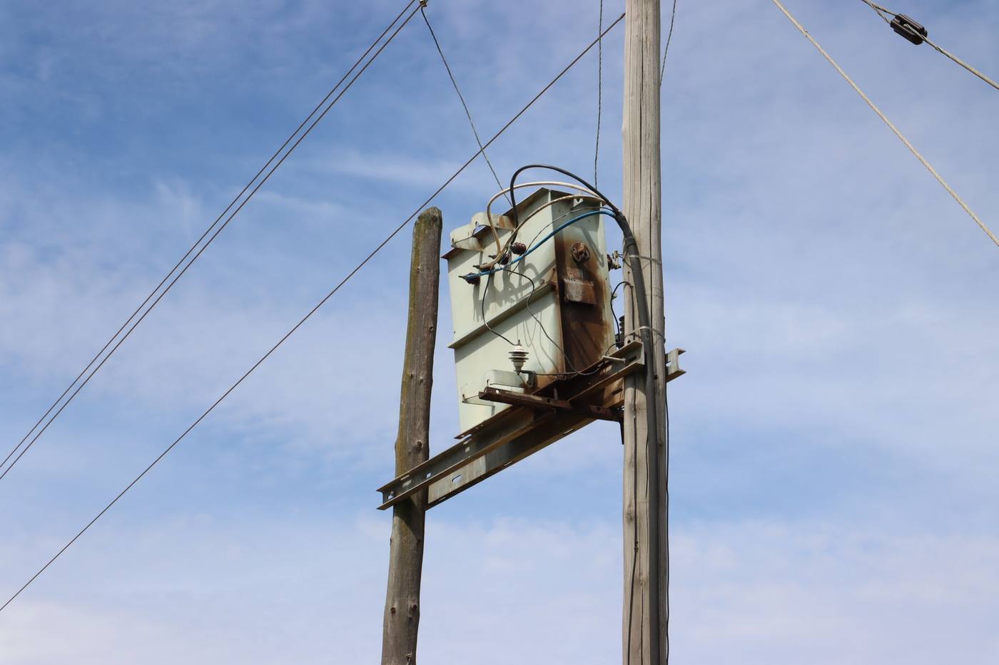 The Eskom transformer on its pole
